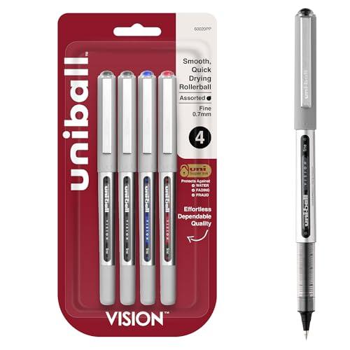 uniball™ Vision Rollerball Pens, Fine Point (0.7mm), Assorted Colors, 8Pack