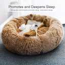 Dog Bed, Cat Calming Bed, Faux Fur Pillow Pet Donut Cuddler Round Plush Bed, 32"