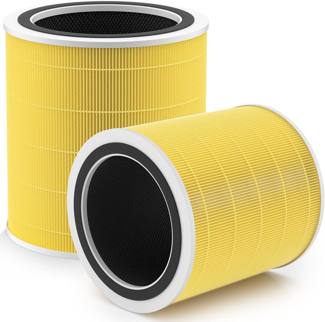 Core 400S Pet Care Replacement Filter for LEVOIT Core 400S and Core 400S-P Smart WiFi Air Purifier, 3-in-1 High-Efficiency Activated Carbon Filter, Core 400S-RF-PA (LRF-C401-YUS), Yellow, 2 Pack
