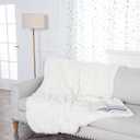 Fur Blanket Throw for Couch White Rabbit Hide Fur Throw Blanket Fuzzy Fluffy Super Soft Furry Plush Decorative Comfy Shag Thick Sherpa Shaggy Throws and Blankets for Sofa, Bed, 55.12x62.99 inch, White
