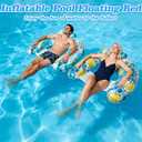 Azurphoric 2 Pack Inflatable Pool Floats Adult, Heavy Duty Pool Lounge Chair, Pool Floaties with Mesh Seat, Backrest & Cup Holders, Beach Chairs for Summer Party Pool Lake River and Beach Fun