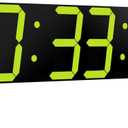 CHKOSDA Digital Wall Clock, Oversize Digital Clock with Auto Dimmer, Huge Countdown Timer with Remote Control, 27" Wide Led Display, 6 Digits, Wall Mount, Date and Temperature Yellow