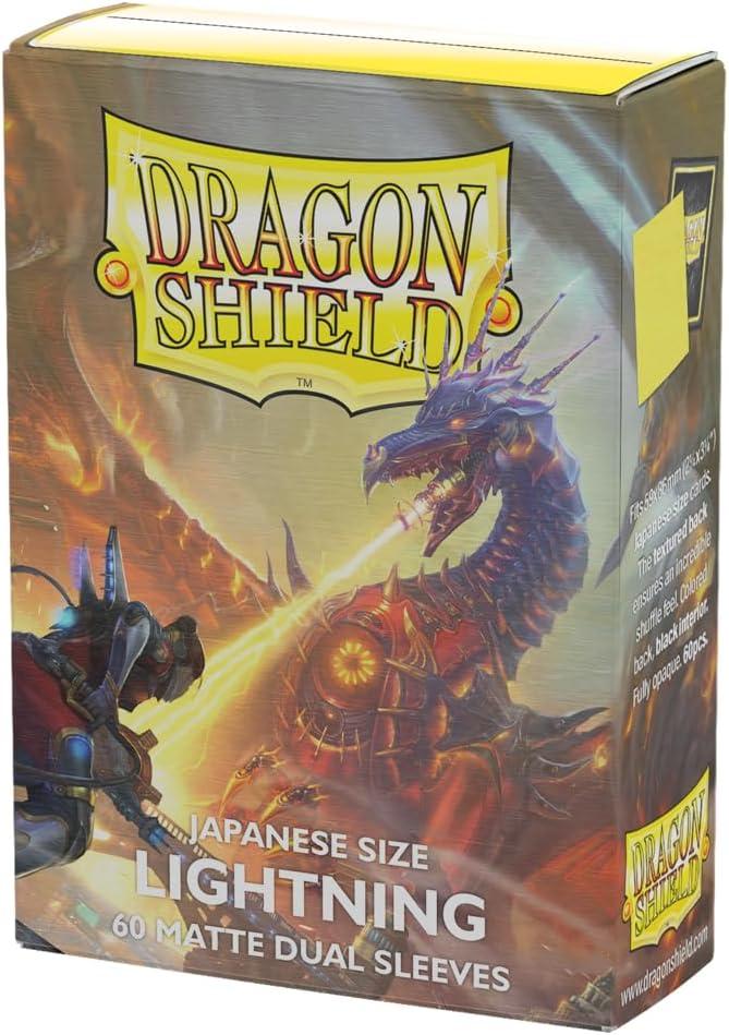 Dragon Shield - Matte Dual - Japanese Size Card Sleeves | 60 CT - Smooth & Tough Premium TCG Sleeves - Compatible with Yu-Gi-Oh, Naruto, Cardfight & Vanguard | Lightning