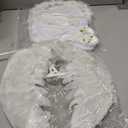 Eurzom 4 Pcs Women's Angel Costume Set - White Dress Feather Wings and Wand for Christmas Adults Cosplay Outfits