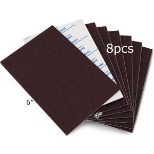 Large Felt Furniture Pads 6" x 4" Set of 8 Cut Furniture Felt Pads Sheets Brown Self Adhesive Anti Scratch Heavy Duty 5mm Thick Floor Protector for Hardwood Floorfor Hardwood Floor
