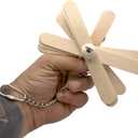 1122 Natural Chew Spinner - Handcrafted chewable Bird cage Toy, Pleasant Design, Turning Wood Pieces, Natural Beads, Breakable Fun, Great for sm to med Size Birds Budgie Cockatiel Conure Caique