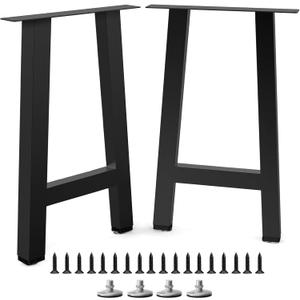 Metal Table Legs, Black Set of 2, 28H x 16W, 28 IN