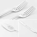Wedding Cake Knife and Server Set, Silver Cake Cutting Set for Wedding, 4 Pieces Set with Forks for Engagements, Anniversaries, Bride and Groom