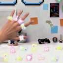24PCS Video Handle Game Ring Light Glow in the Dark Light Up Gifts Gamer Birthday Party Decorations Supplies School Party Classroom Prizes