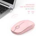 Vssoplor Wireless Mouse, 2.4G Slim Portable Computer Mouse with Nano Receiver Quiet Silent Optical Laptop Mouse for Notebook, PC, Laptop, Computer-Pure Pink