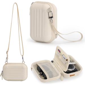 Cwatcun Carrying & Protective Case for Digital Camera with 2 Carrying Ways, Hardshell Lightweight Small Camera Sling Case Compatible with KODAK PIXPRO/Canon PowerShot/Sony DSCW800 DSCW830