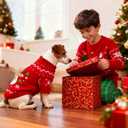 Dog Christmas Sweater Soft Warm Fall Winter Cat Clothes Puppy Sweater for Small Dogs Cute Xmas Reindeer Doggie Outfit Cat Sweaters with Sleeves Pet Holiday Costume Chihuahua Apparel(Red,L)