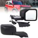 Right Passenger Side Mirror Compatible With 2021 2022 2023 2024 2025 2026 Ford Bronco NO Fits Sport With Manual Folding Power Glass Heated Blind Spot Matte Black Replace#M2DZ-17682-B (7Pins)