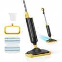DUMOS Steam Mop for Floor Cleaning, Detachable Handheld Steam Cleaner, Suitable for All Floors Like Tiles, Hardwood, Stone, Lightweight with 2 Washable Pads,Black and Yellow