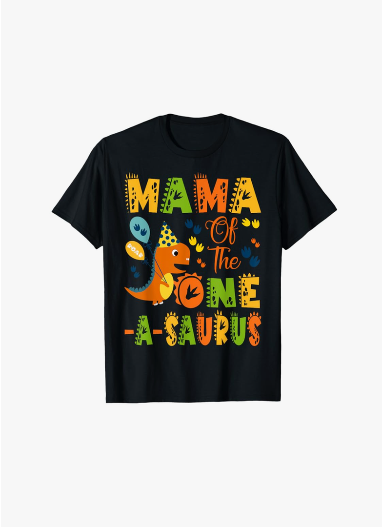 Mama of The One-A-Saurus 1St Birthday Dinosaur Party T-Shirt Size 2XL