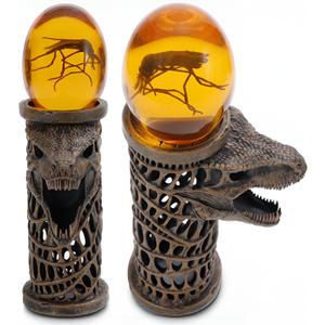 VEOJEIN 3D Mosquito in Amber & Jurassic Fossil Tower Dinosaur Fossil Resin Statue, Prehistoric Collectible, Unique Decor, Paperweight, Ancient Amber Insect Display, Gift for Dino Lovers