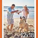 decorUhome 12x18 Picture Frame, Display Pictures 11x17 with Mat or 12x18 without Mat, Wall Mounting Photo Frame, Orange, 1 Pack