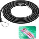Foam Water Pad Bungee Cord, 118 Inch Lily Pad Tether Floating Mat Straps Tether Lake Mat Bungee Cord with 2 Carabiners Floating Mat Tether Kit for All Foam Water Pads