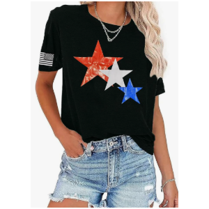 American Flag Patriotic T-Shirt for Women 4th of July Shirts Graphic Tees USA Flag Short Sleeve Shirt Tops