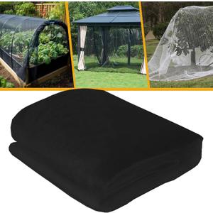 10 x 20 Ft Mosquito Netting for Garden, Mesh Netting Pest Barrier for Patio Porch Balcony Protect Fruit Trees Blueberries Vegetables Flowers (Black)