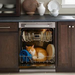 Magnetic Dishwasher Cover Decorative Pet-Themed Cat Kitchen Decor, 23x25.5 Inches