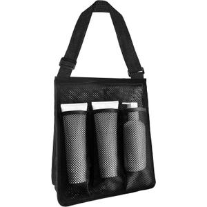 Mesh Shower Caddy Bag Portable Quick Dry Shower Tote with Zipper, 8 Pockets, Dorm Room & College Essentials, Hanging Bathroom Bag for Gym, Travel, Beach, Swimming, Camping