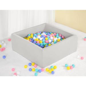 Square Foam Ball Pit for Toddler,35"x35"x12" Soft Ball Pit Pool with Removable Cover, Indoor Memory Sponge Ball Playpen Without Balls - Light Grey