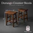 Alaterre Furniture Durango Counter Height Bar Stools Set of 2, Natural, 26”