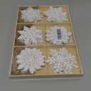 30 pcs Wooden Christmas Tree Snowflake Hanging Ornaments Christmas Decoration Ornament with Hemp Rope