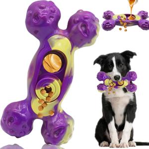 Magicorange Dog Chew Toys for Aggressive Chewers, 1 Pack Indestructible Toy for Medium/Large Breed, Nylon Dog Toys to Keep Them Busy,Bacon Flavor (Purple)
