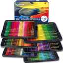 LBW 180 Colored Pencils for Adult Coloring Books, 12 Metallic Pencil, Oil Based Soft Core Professional Color Pencils Set for Artists Beginners, Ideal for Drawing Coloring Sketching Blending