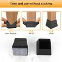 16 PCS Square Chair Leg Floor Protector, Silicone Chair Leg Cover, Furniture Leg Protectors with Felt, Mobile Table Leg pad, Protect The Floor from Scratches.1 in Black.