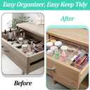 16 Pack Plastic Drawer Organizers Set, 5-Size Kitchen and Office Desk Drawer Organizer Trays, Acrylic Non Slip Storage Bin Divider for Makeup,Jewelry,Gadgets Utensils,Bedroom,Bathroom Vanity,Clear