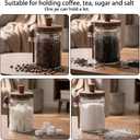 Set of 3 Glass Jars Containers with Wooden Lids and Scoop Clear Canister Jars Set with Spoon for Kitchen Food Storage Coffee Tea Sugar Decorative Countertop Organization Jars 31 oz (3)