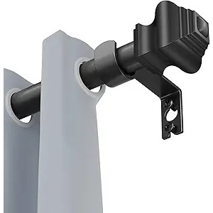 Curtain Rods for Windows 35-47 inch, 5/8 inch Matte Black Curtain Rod with Brackets Adjustable Telescoping for Bedroom Kitchen Study Living Room