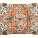 AVOIN colorlife Boho Throw Pillow Cover, 12 x 20 Inch Bohemia Ethnic Style Carpet Pattern Cushion Case for Sofa Couch (Orange)