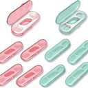 High Toughness Professional Toothpicks Sticks Dental Floss Picks Threader Flosser with 10 Storage Cases, flossing for Family,Hotel,Travel (Green5+pink5)