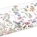 Rustic Wild Floral Vintage Watercolor Flower Quad Gang Toggle Light Switch Cover 4-Gang Wall Plates Decorative Electrical Switchplate for Home Bedroom Art Decorate