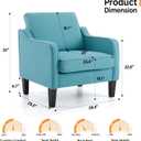 VINGLI Accent Chairs for Living Room Mid Century Modern Chair Sofa Chair Upholstered Arm Chair with Scooped Arms for Bedroom, Apartment, Office, Studio, Waiting Room, Play Room, 29.5 inches x 29.5 inches x 33 inches