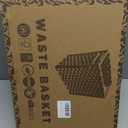 Pink Woven Wicker 3.5 Gallon Fabric Trash Can, Storage Baskets, Waterproof Cute Waste Basket, Decorative Trash Bin for Bedroom, Office, Living Room, Kitchen