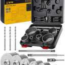 TGFTGF 19PCS Concrete Hole Saw Kit with 300/110mm SDS Plus & 300mm Max Shank and 3 Drill Bits, 30/40/50/65/80/100/110mm Hole Saw Kit, Masonry Hole Cutter Set for Brick, Cement, Stone, Wall Drilling