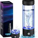 2025 New Hydrogen Water Generator Bottles, Portable Hydrogenated Water Bottle with SPE PEM Technology, 420ml Hydrogen Water Bottle Generator, Rechargeable Ionizer Machine for Home, Office, and Travel, Black