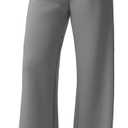 Wide Leg Pants for Women High Waist Relaxed Dress Pants with Pockets 30" (Gray, L)