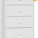 Furnulem White Tall Dresser for Bedroom,Vertical Storage Tower Unit and End Table with 6 Drawers, Nightstand Furniture with Fabric Drawer Organizer in Living Room,Closet,Entryway,Hallyway (11.5"D x 16"W x 43"H (6 Drawers))