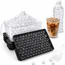 Mini Ice Cube Trays, 4pk, Make Tiny Pebble Ice Balls for Coffee, Fast Chill, Easy Release, Stackable with Lid & Storage Bin, 4Pack