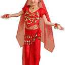 Astage Children Indian Belly Dance Girl Costume Halloween Performance Sets, 150 CM