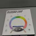 GuDoQi Sunrise Alarm Clock with Fast Wireless Charger Station and Bluetooth, Full Screen with Sunrise Simulation Light, Sleep Aid, Dual Alarms, FM Radio, More Than 10 Colors Nightlight for Bedrooms (White)