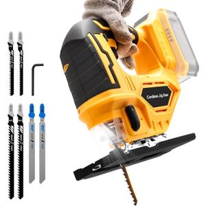 Jig Saw for De-walt 20V Max Battery, Cordless Jigsaw Tool with 45 Bevel Cuts & 3 Orbital Motions, Up To 2900 RPM, Brushless JigSaw for Straight/Curve/Circle Cutting(Battery Not Include)