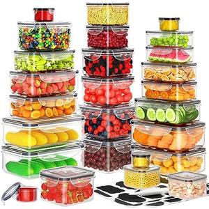 Food Storage Containers with Lids Airtight (20 Containers & 20 Lids), Plastic Storage Meal Prep Container-Stackable 100% Leakproof & BPA-Free Organization and Storage Set, Lunch Containers