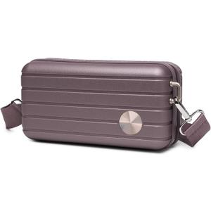 Somago Hard Shell Suitcase Handbag with Adjustable Strap Mini Cosmetic Handbag Cell Phone Purse Bag for 6.9" Shoulder Bag(Elegant Purple)
